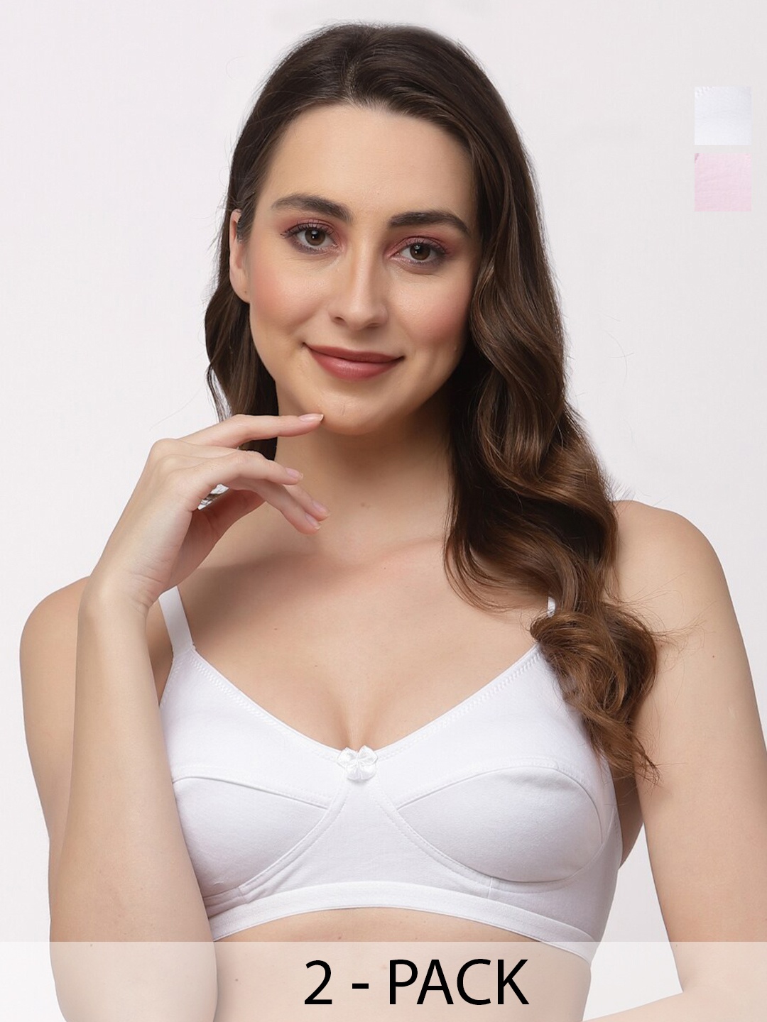 

College Girl Pack Of 2 Full Coverage Cotton Everyday Bra With All Day Comfort, White