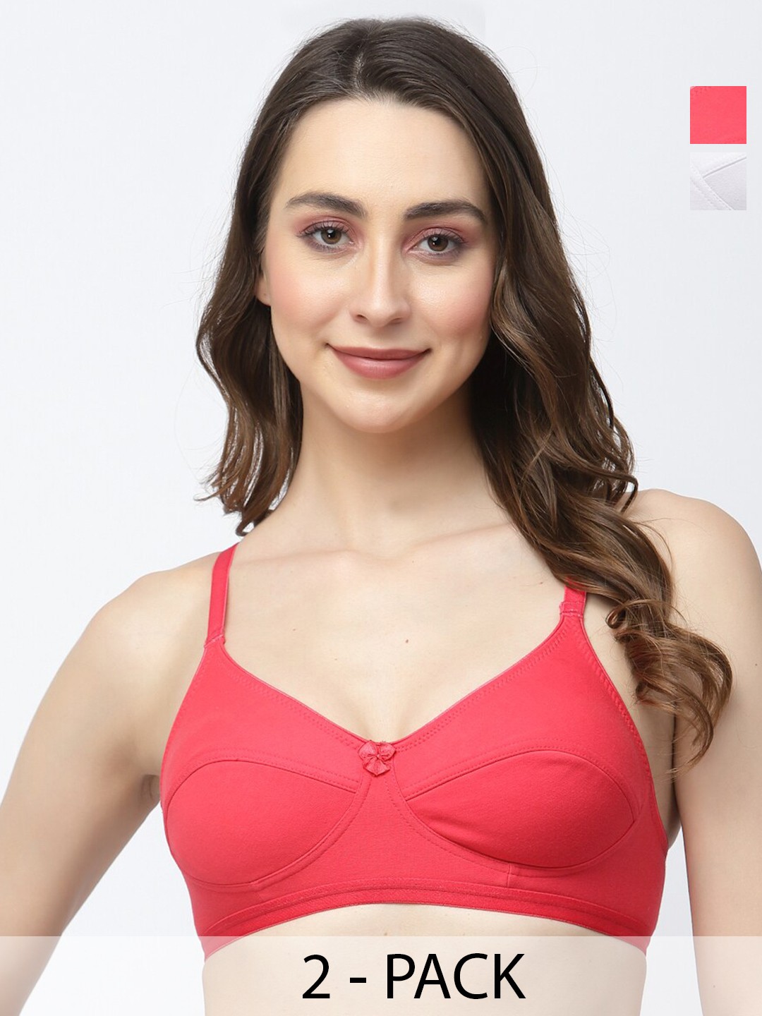 

College Girl Pack Of 2 Full Coverage T-shirt Bras With All Day Comfort, Pink