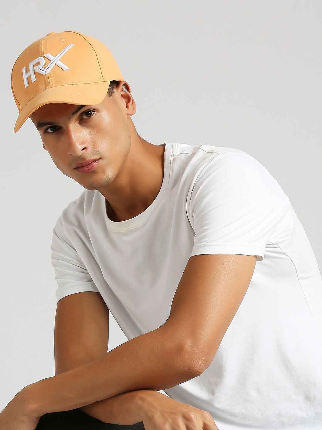 

HRX by Hrithik Roshan Men Embroidered Cotton Baseball Cap, Orange