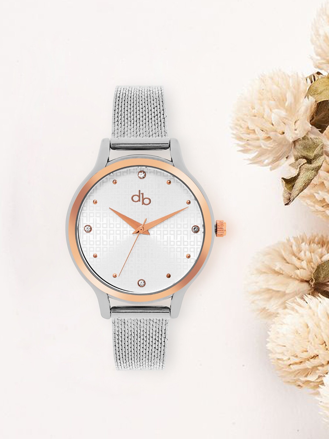 

DressBerry Women Stainless Steel Straps Analogue Watch DB24-3A, Silver