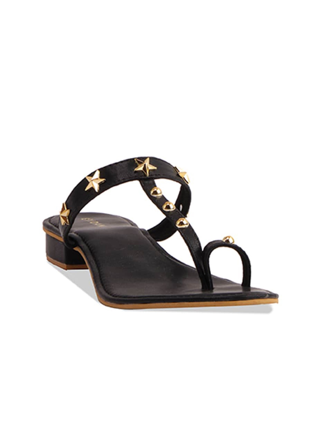 ERIDANI Embellished One Toe Flats, Black