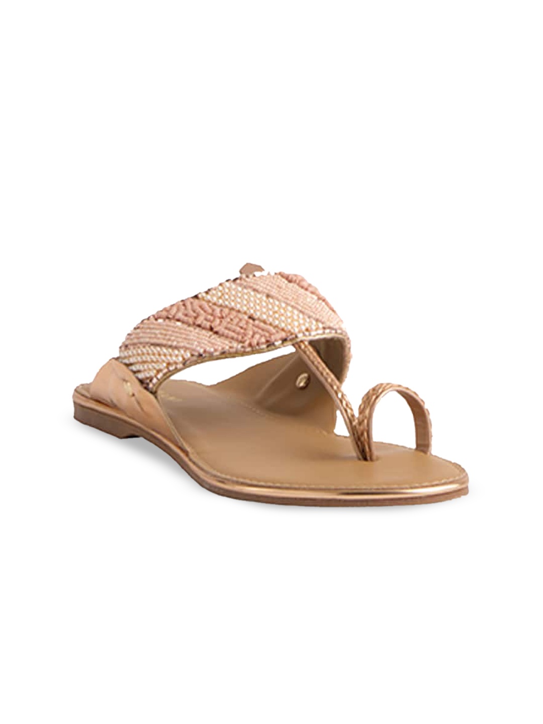 

ERIDANI Embellished One Toe Flats, Rose gold