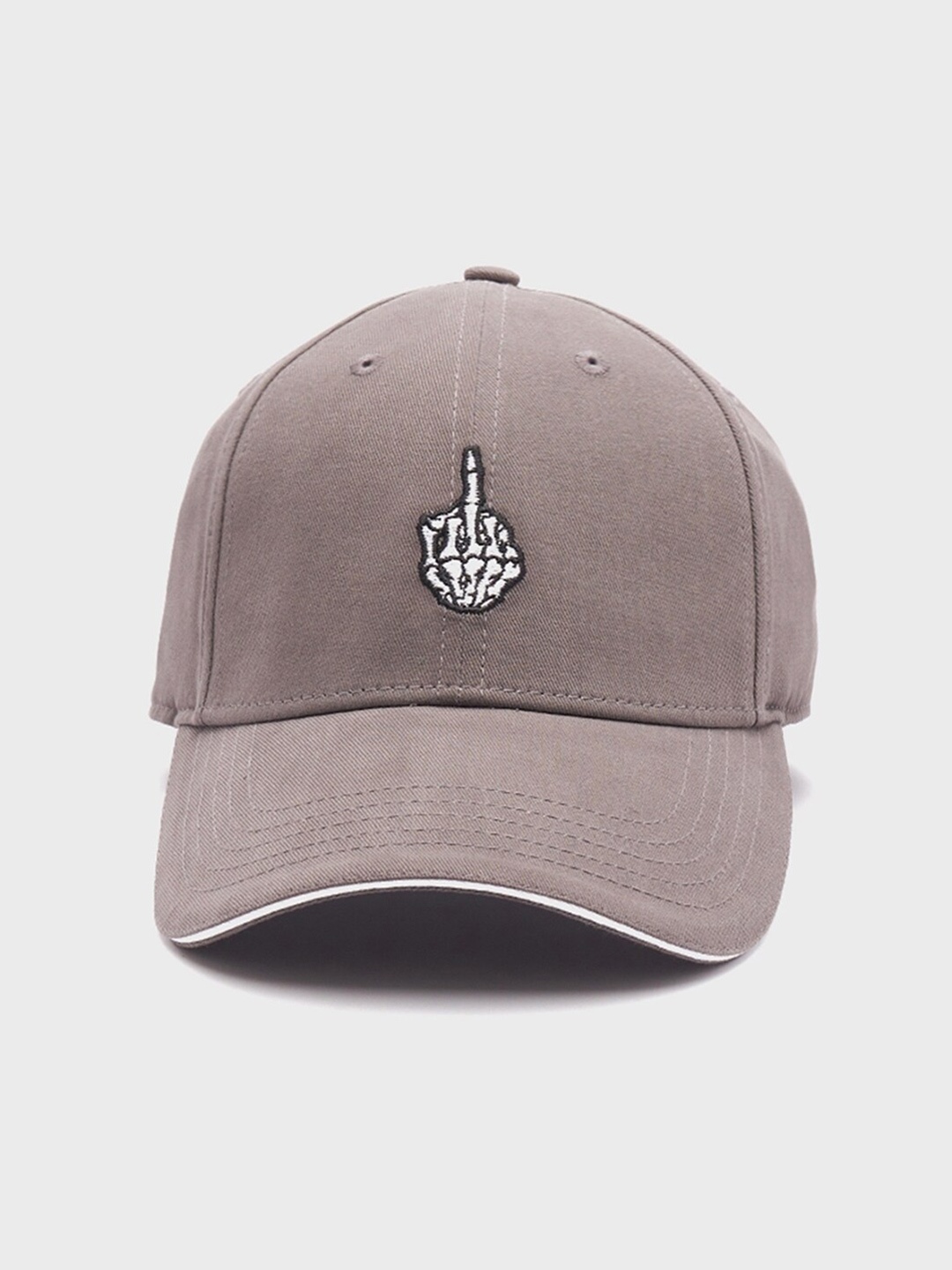

Bewakoof Unisex Embroidered Cotton Baseball Cap, Grey
