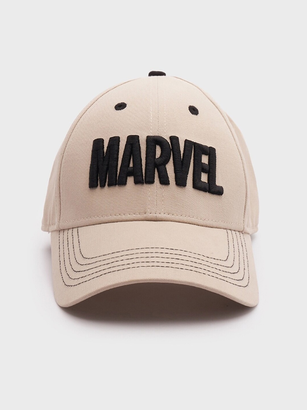 

Bewakoof Unisex Marvel Embroidered Cotton Baseball Cap, Beige
