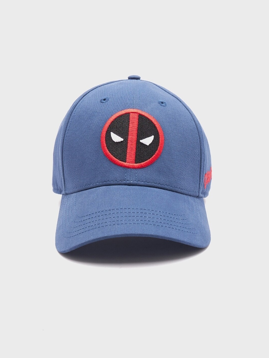 

Bewakoof Unisex Deadpool Marvel Embroidered Cotton Baseball Cap, Blue