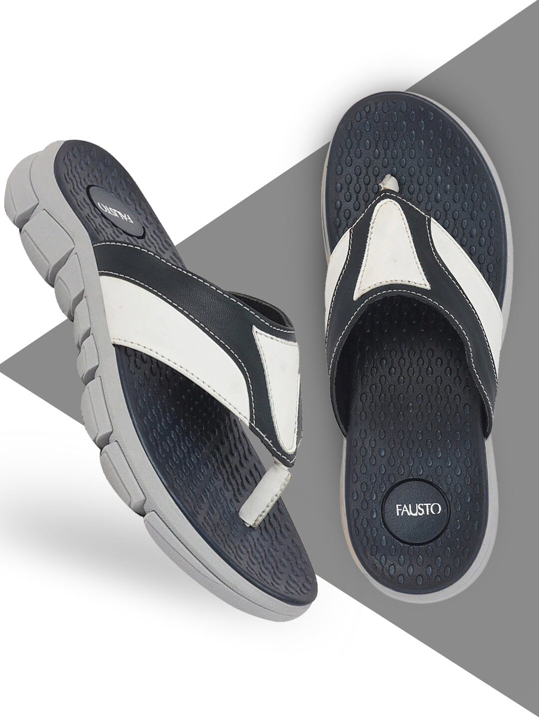 

FAUSTO Men Thong Flip-Flops, Navy blue