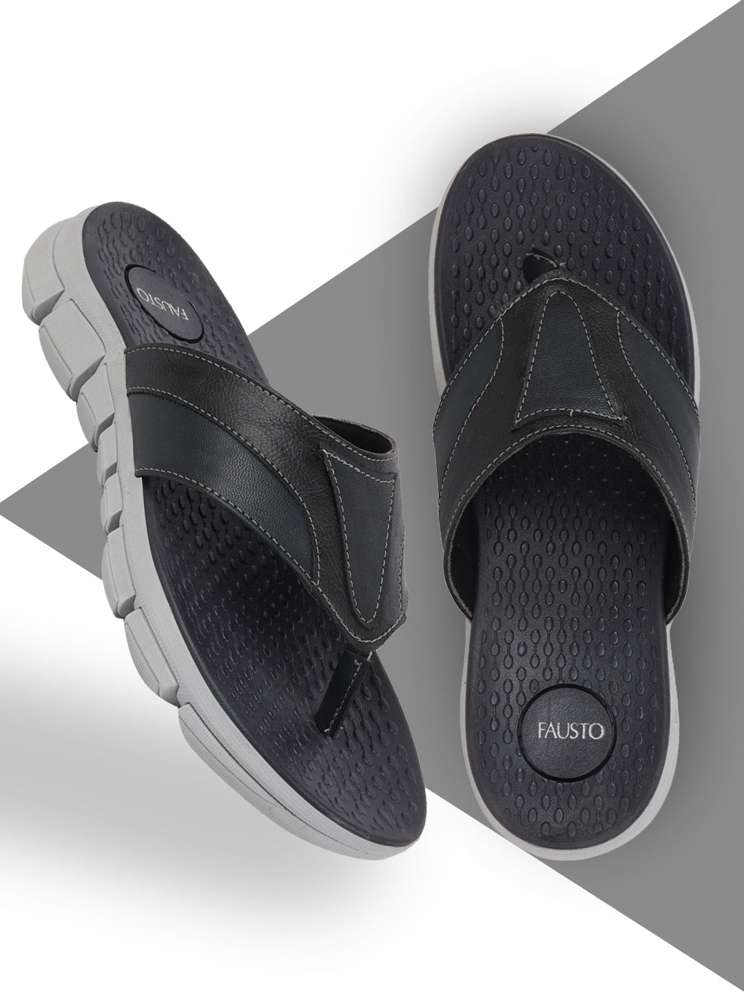 

FAUSTO Men Room Slippers, Black