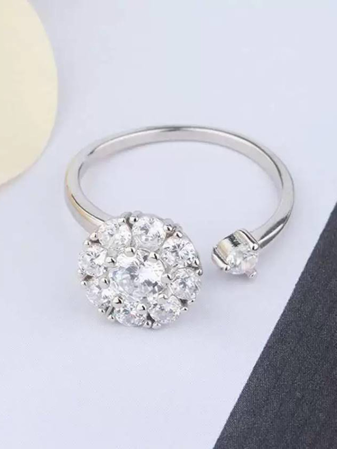 

The Pari Silver Plated Stone Studded Finger Ring