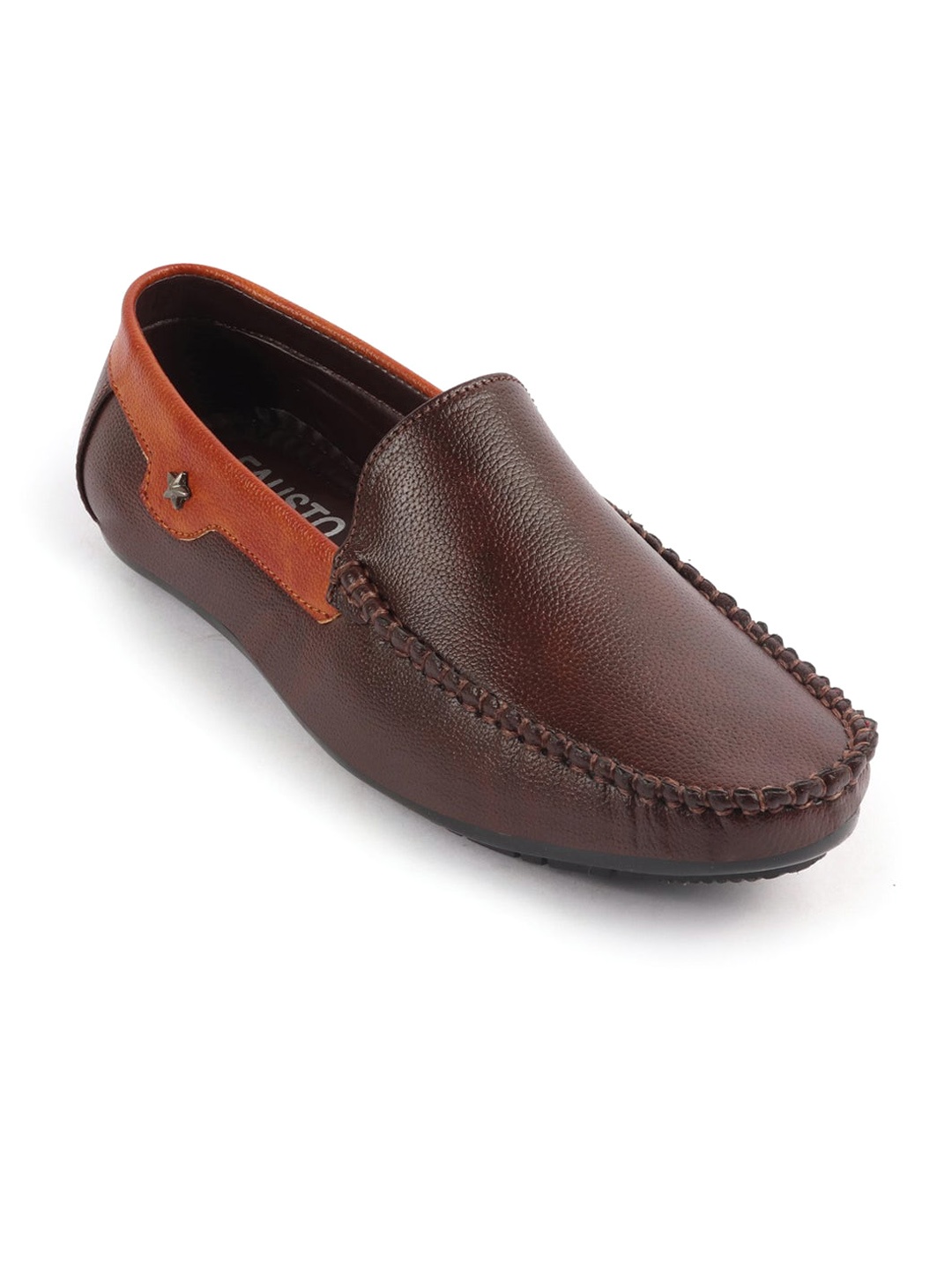 

FAUSTO Men Round Toe Memory Foam Lightweight Loafers, Brown