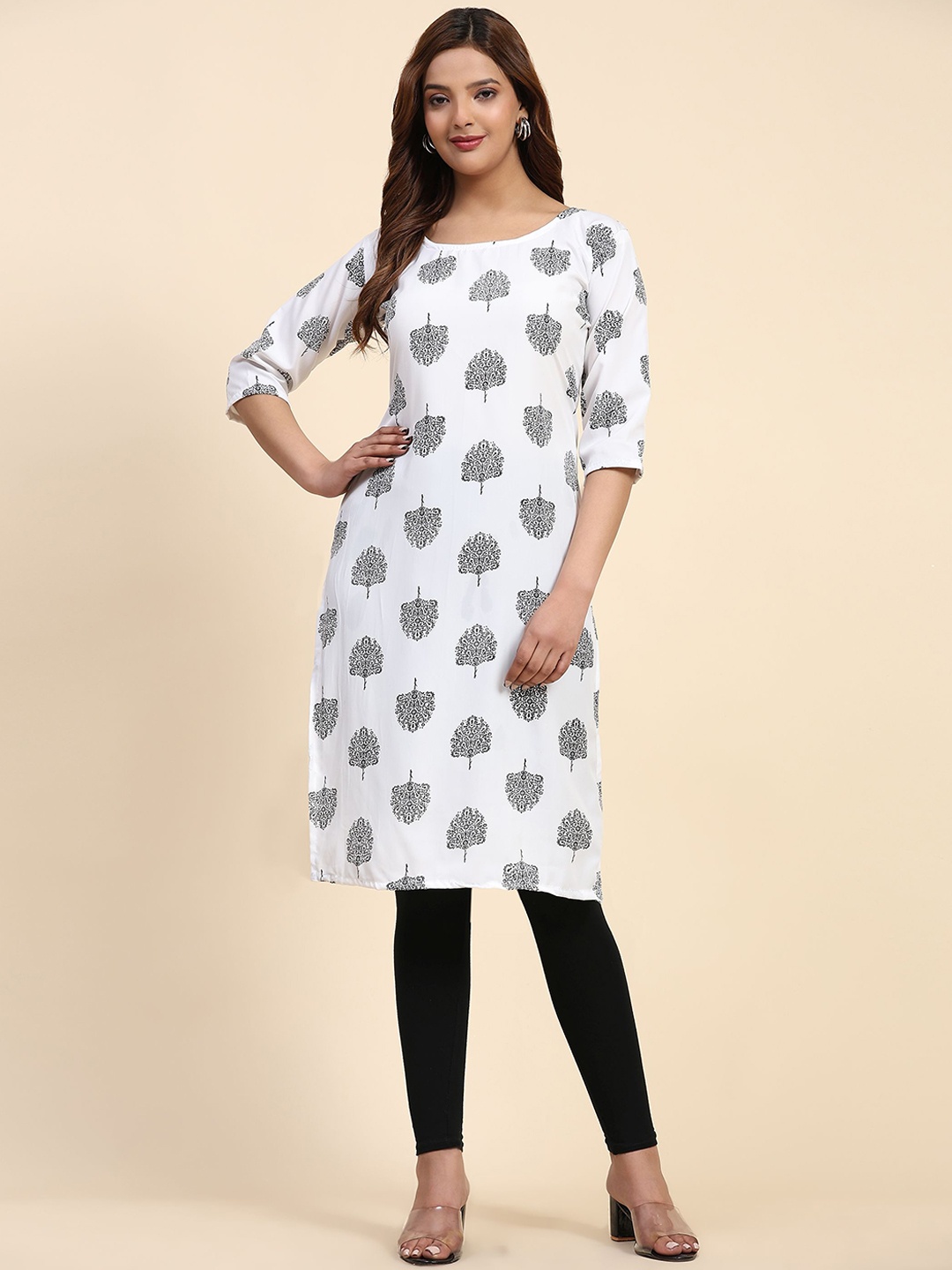 

Phenav Ethnic Motifs Printed Kurta, White