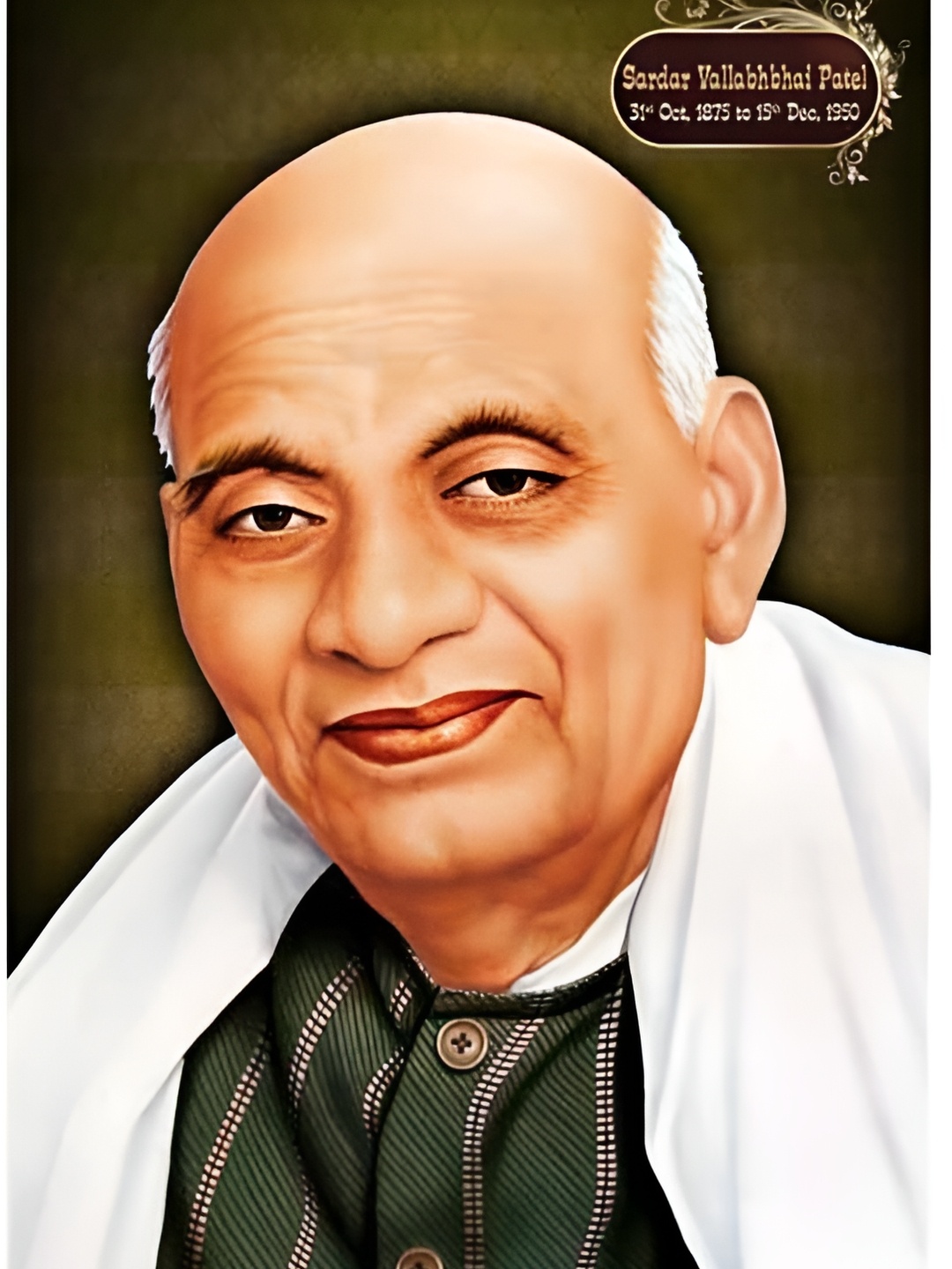 

PnF White & Olive Green Sardar Vallabhbhai Patel Wall Decals And Sticker