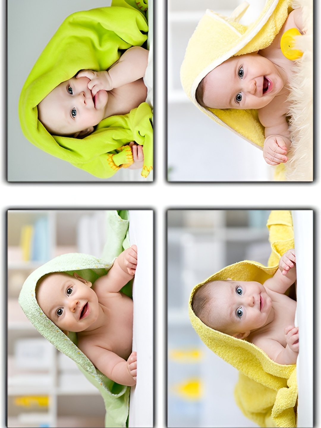 

PnF Green & Beige Cute Baby Combo Posters Wall Stickers