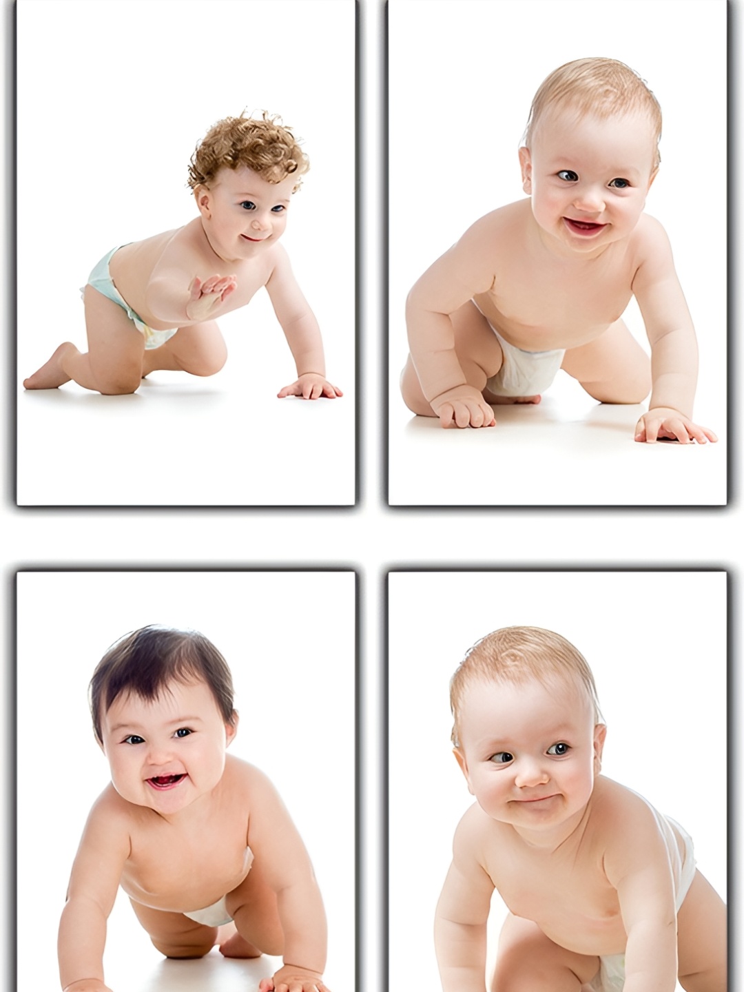 

PnF White & Nude 4 Pieces Baby Printed Wall Photographs