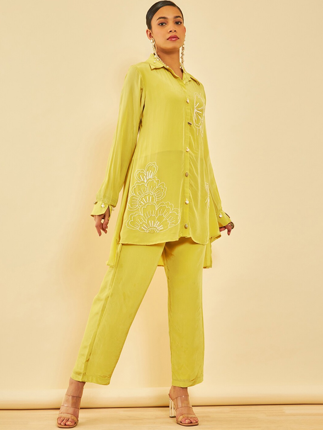 

Soch Floral Embroidered Co-Ord Set, Yellow