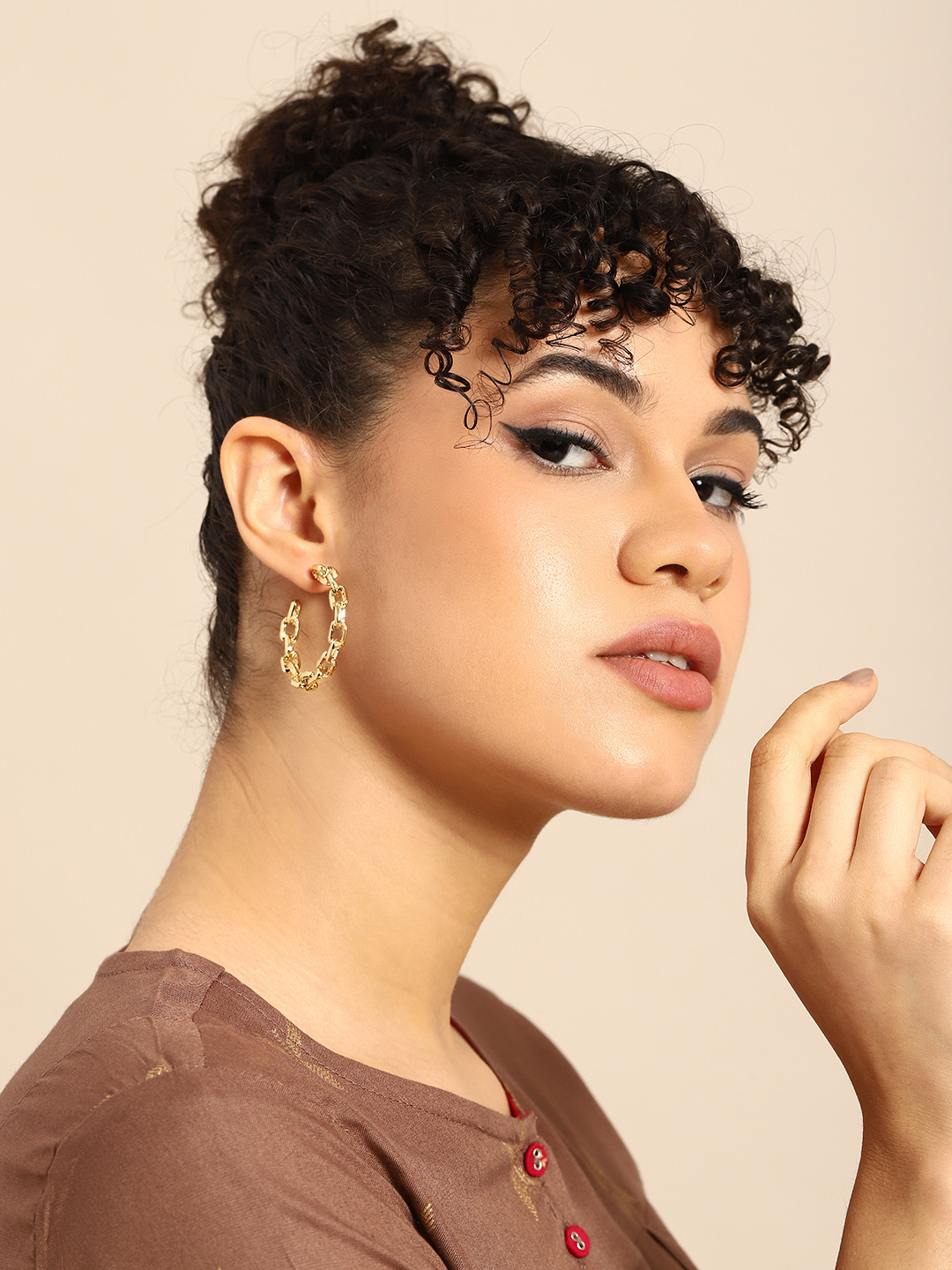 

Sangria Gold-Plated Circular Hoop Earrings