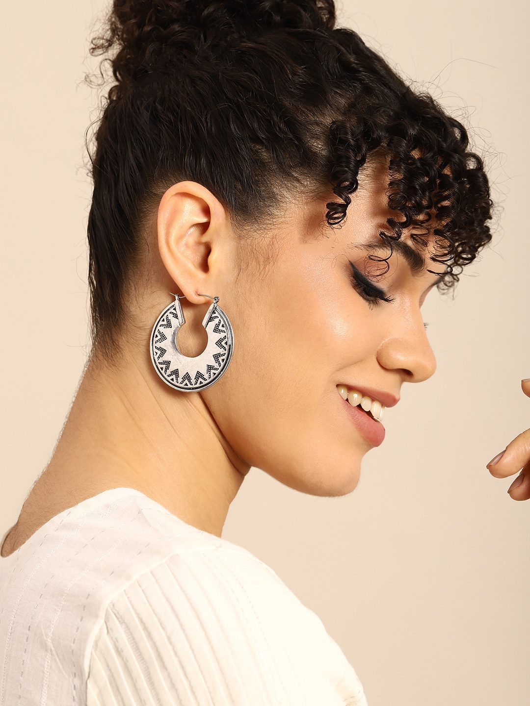 

Sangria Silver-Plated Circular Hoop Earrings