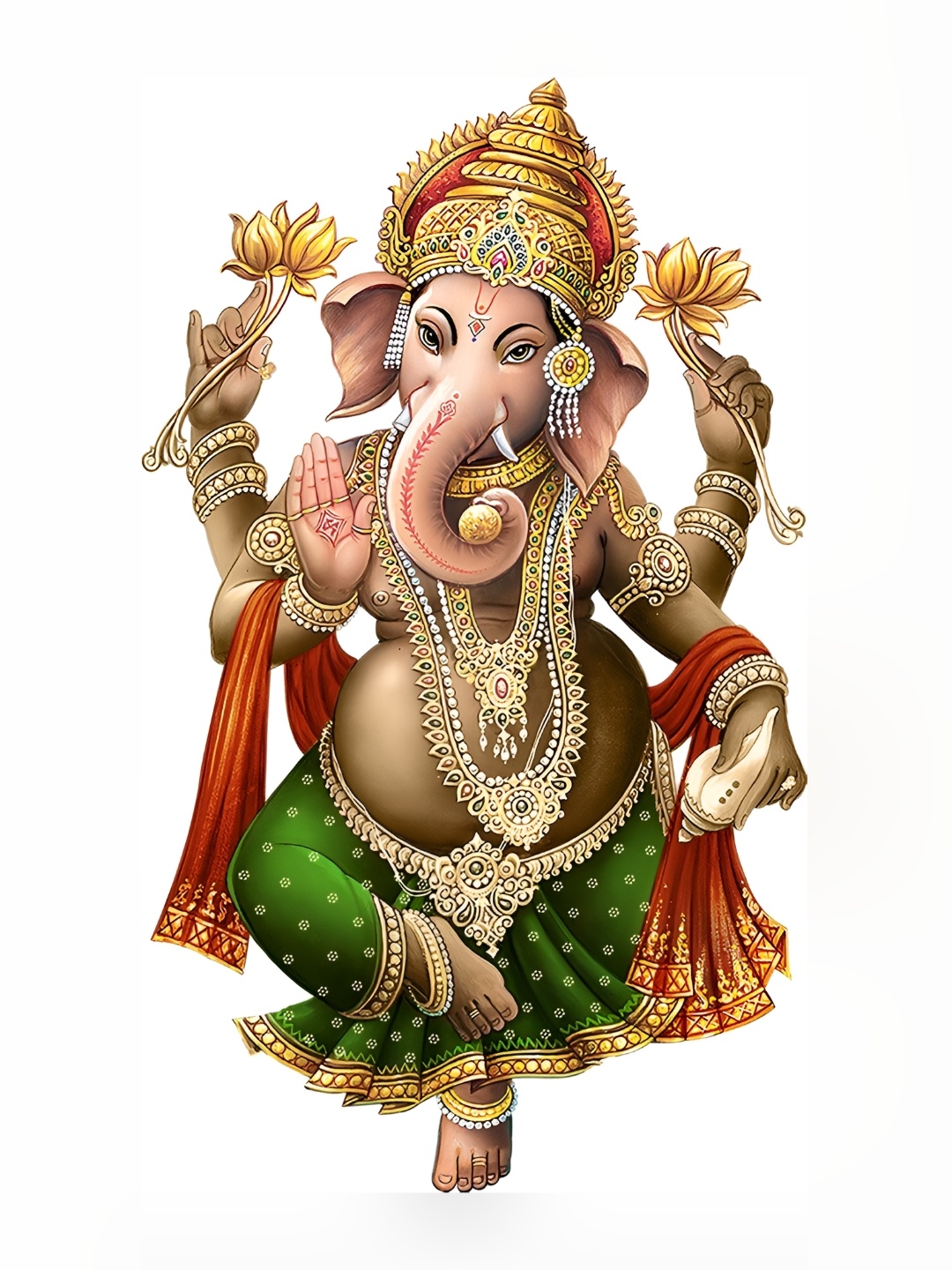 

Aquire Beige & Green Religious Lord Ganesha Wall Stickers