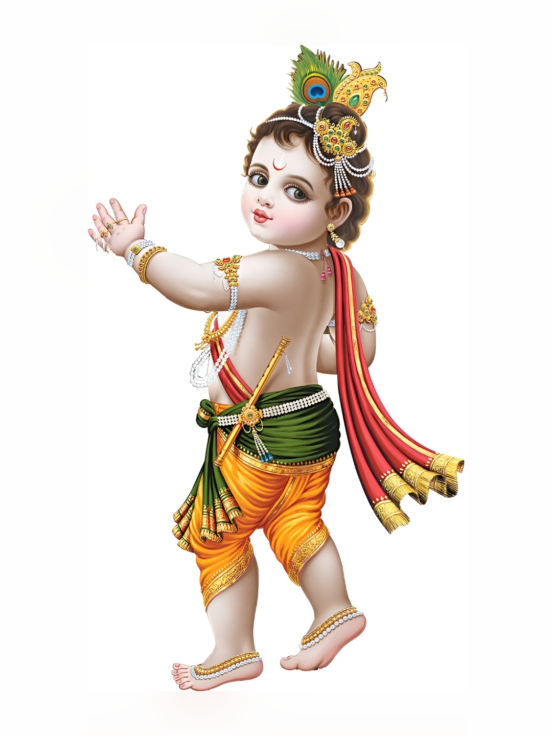 

Aquire Green & Yellow Self-Adhesive Krishna Wall Stickers