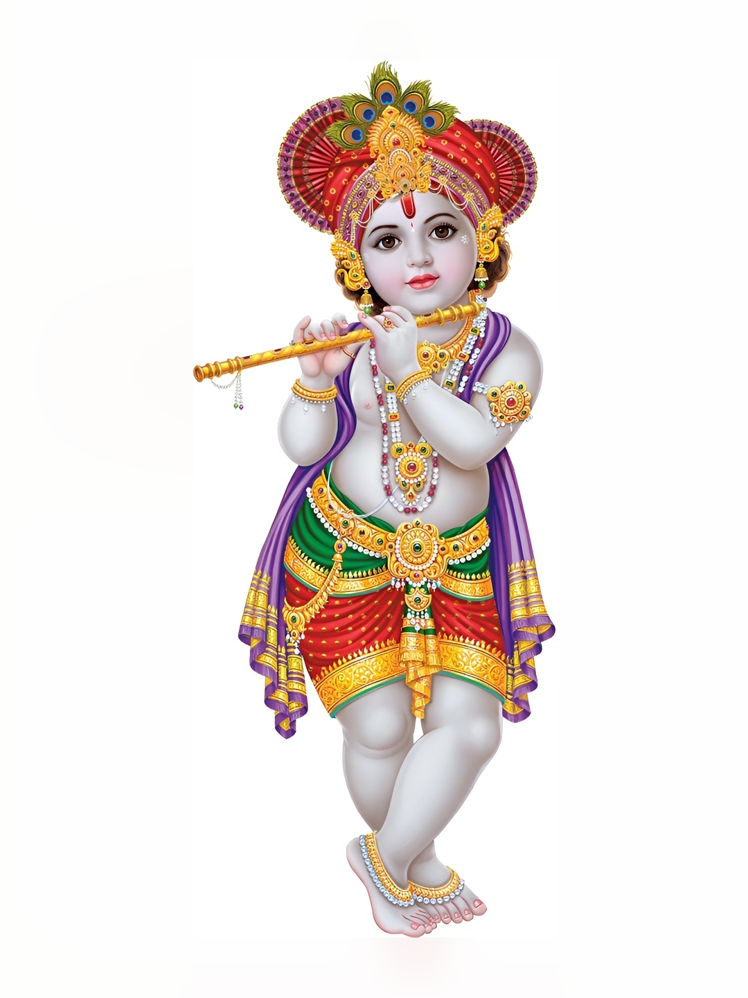

Aquire Red & Purple Bal Krishna Playing Flute Self Adhesive Wall Sticker