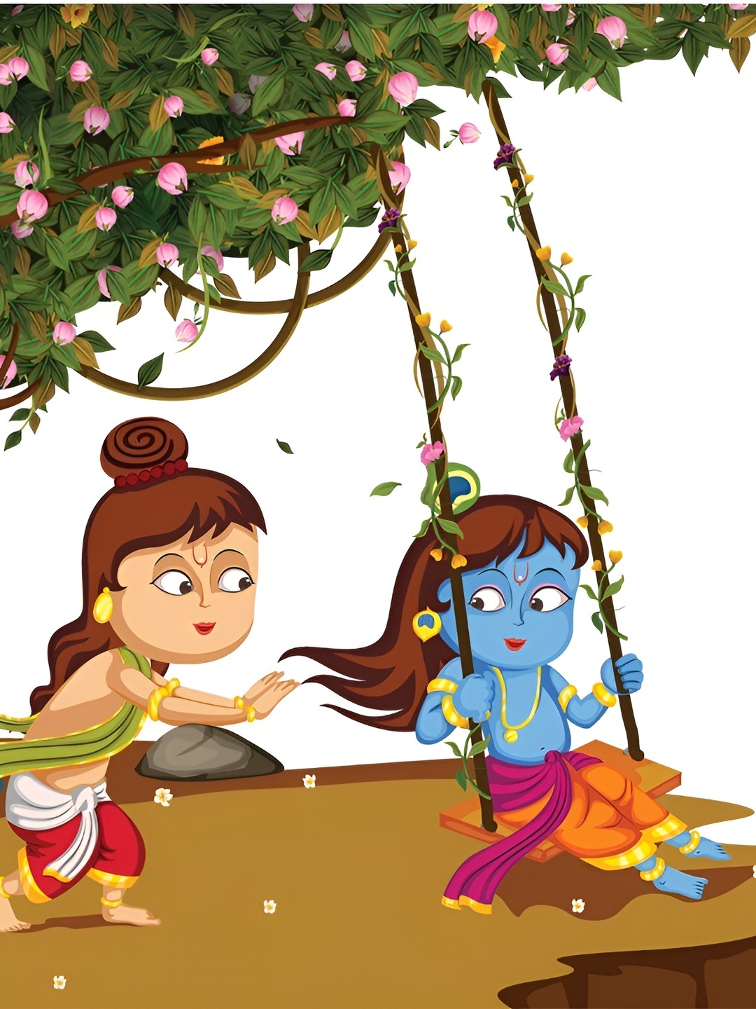 

Aquire Brown & Green Krishna & Balram Printed Self Adhesive Wall Sticker