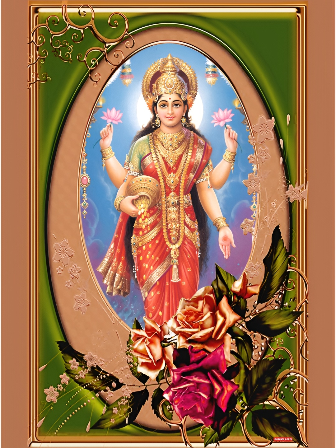 

Aquire Red & Green Mata Laxmi Wall Sticker