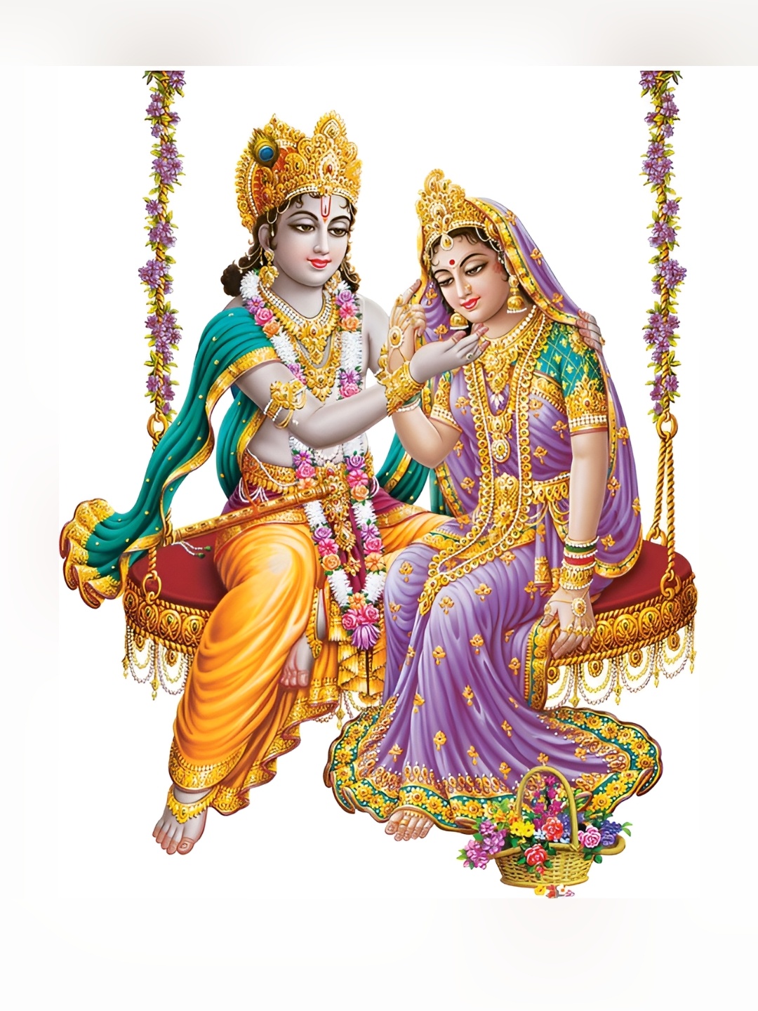 

Aquire Purple & Yellow Jhule Wale Radha Krishna Long Lasting Wall Sticker