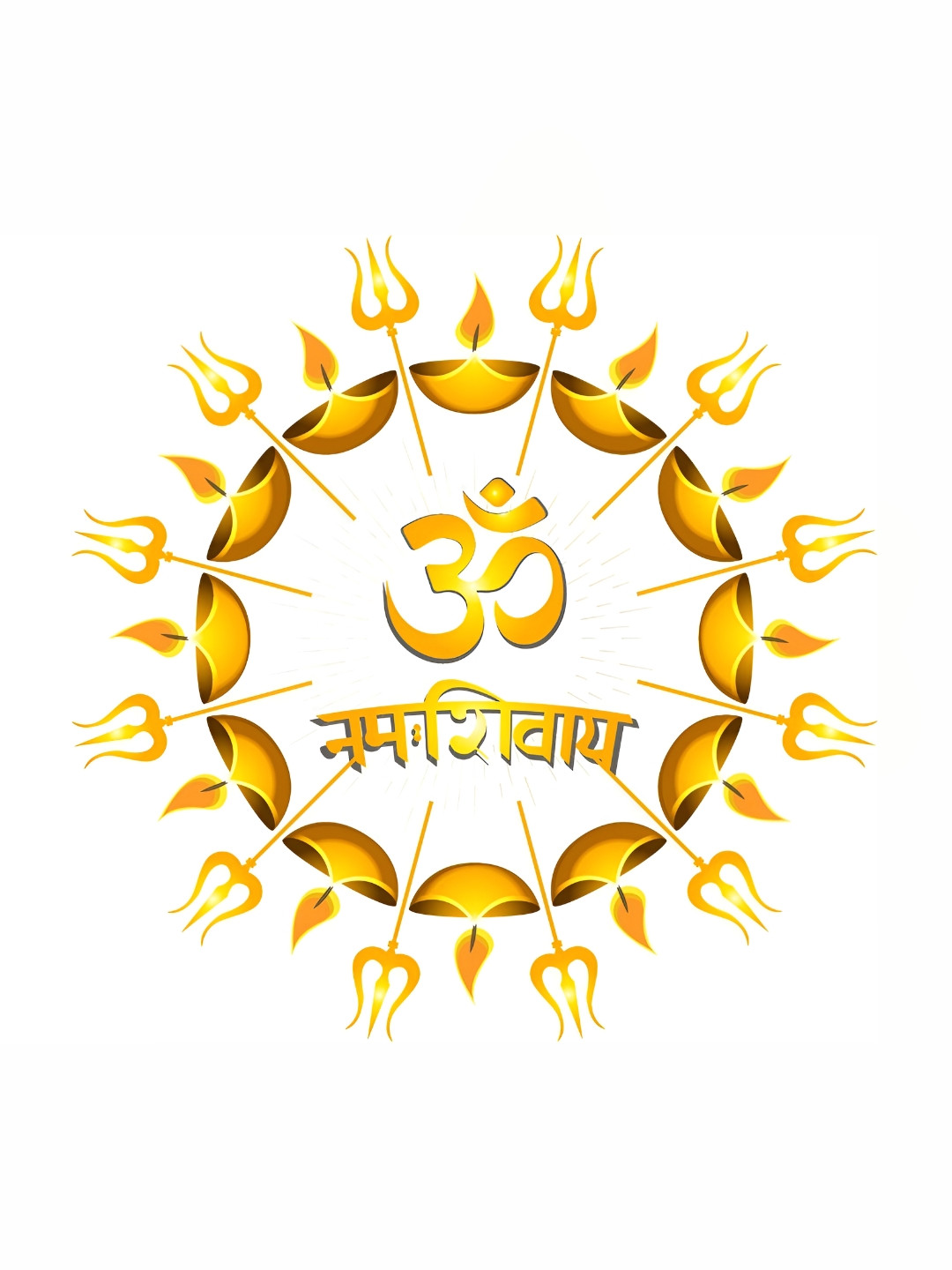 

Aquire Yellow & White Om Namah Shivae Wall Sticker