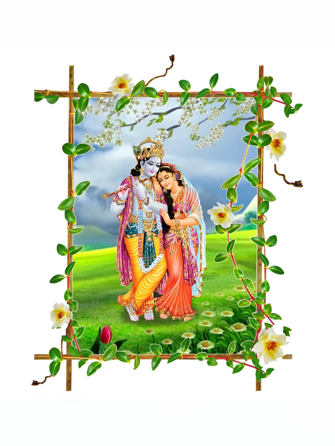 

Aquire Orange & Green Religious Printed Self Adhesive Wall Sticker