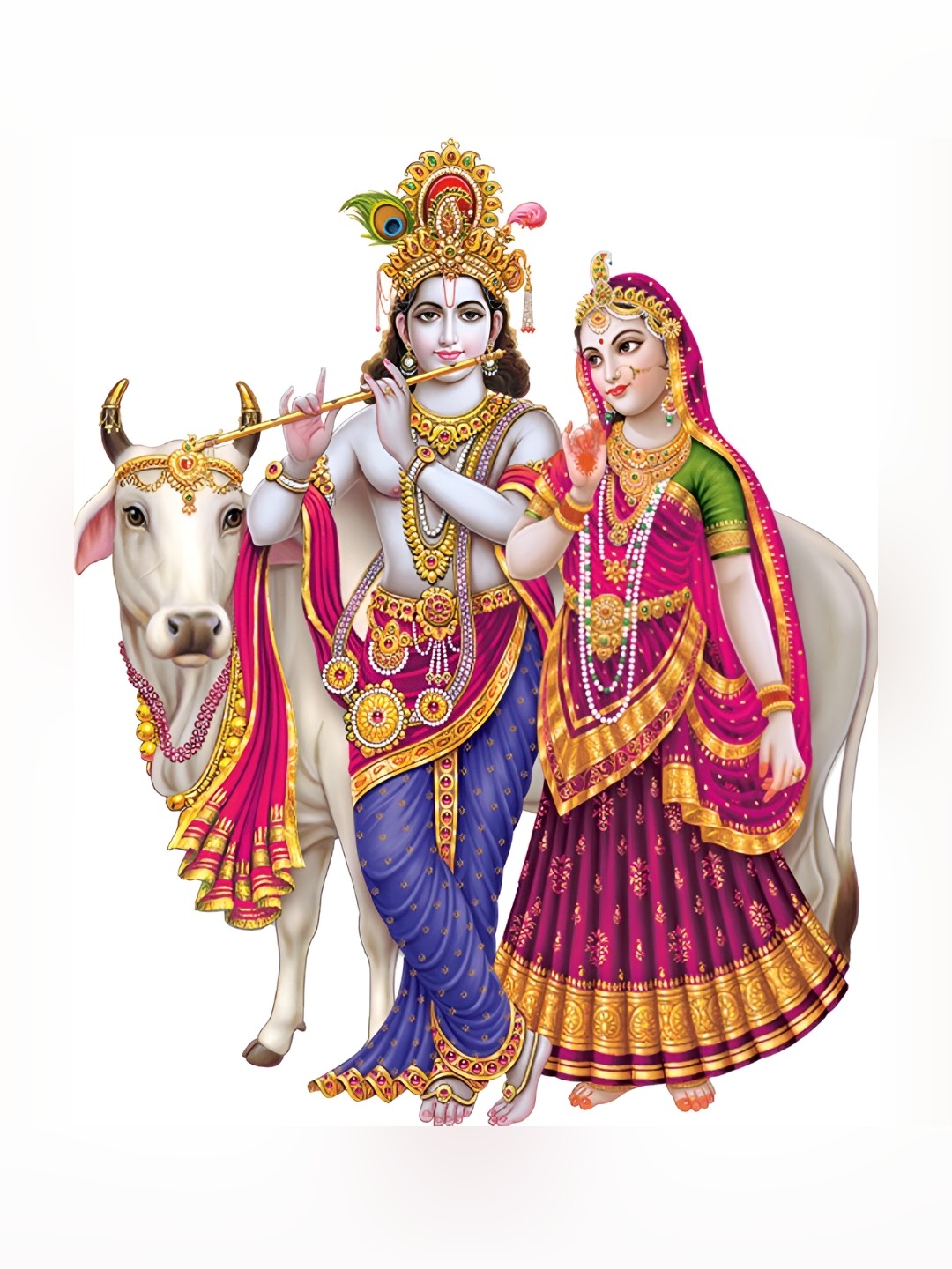 

Aquire Blue & Pink Cow Radha Krishna Modern Art Long Lasting Wall Sticker