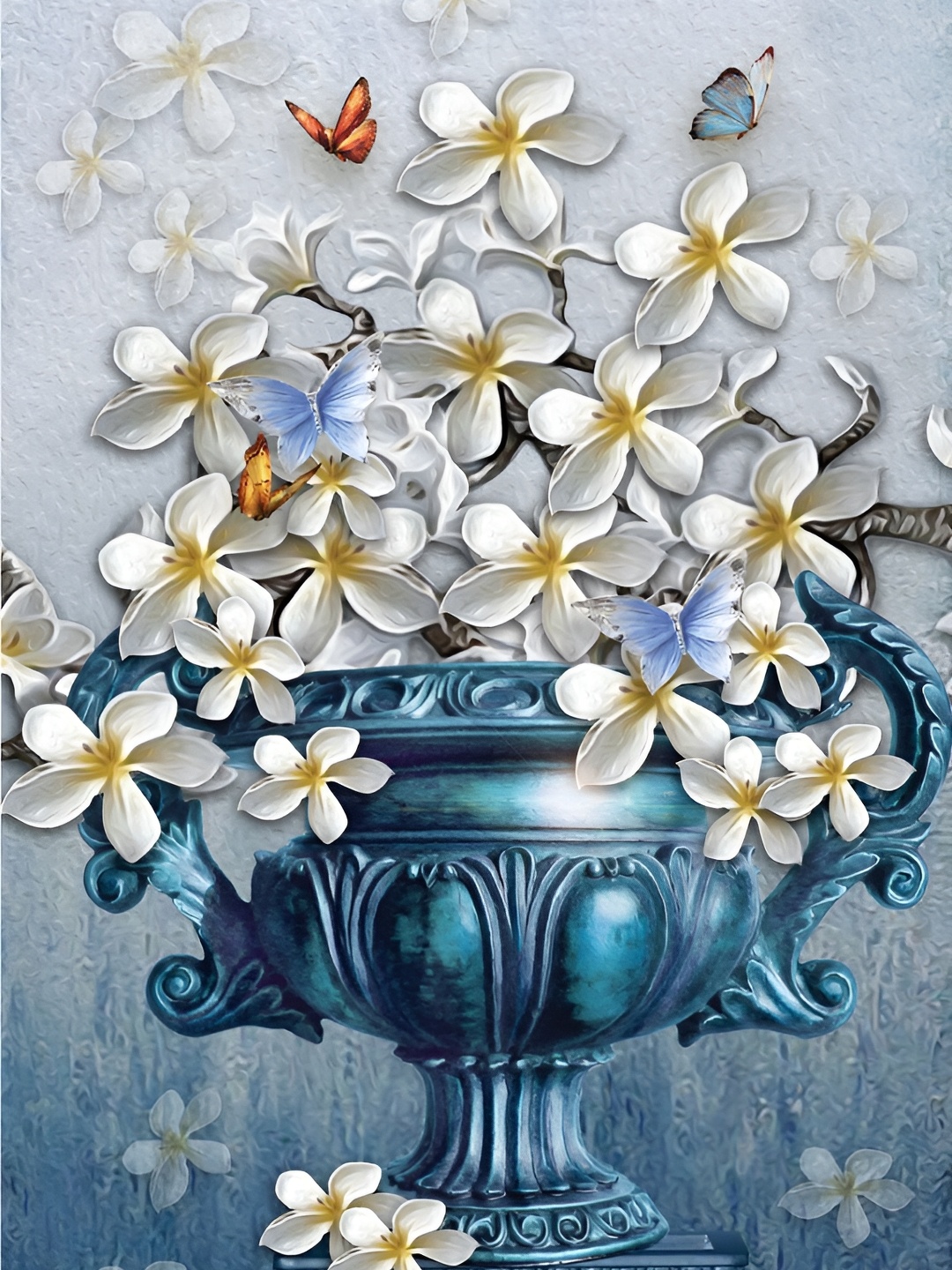 

Aquire White & Blue Flower Wall Stickers