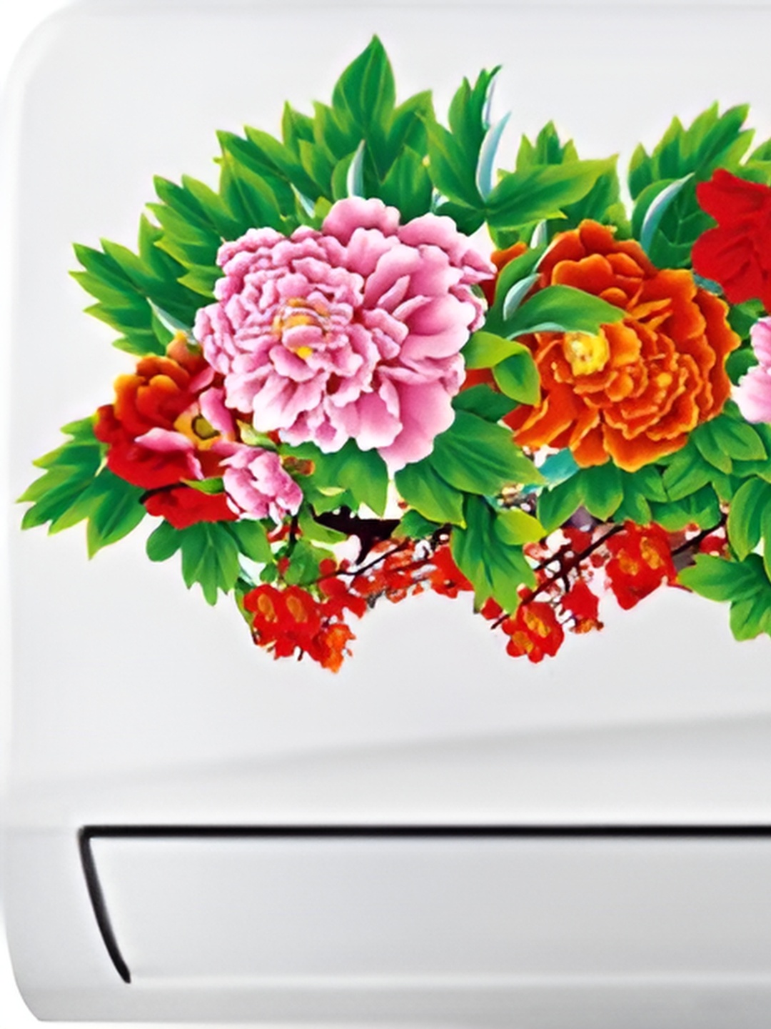 

Aquire Red & Green Flowers Self Adhesive AC Sticker