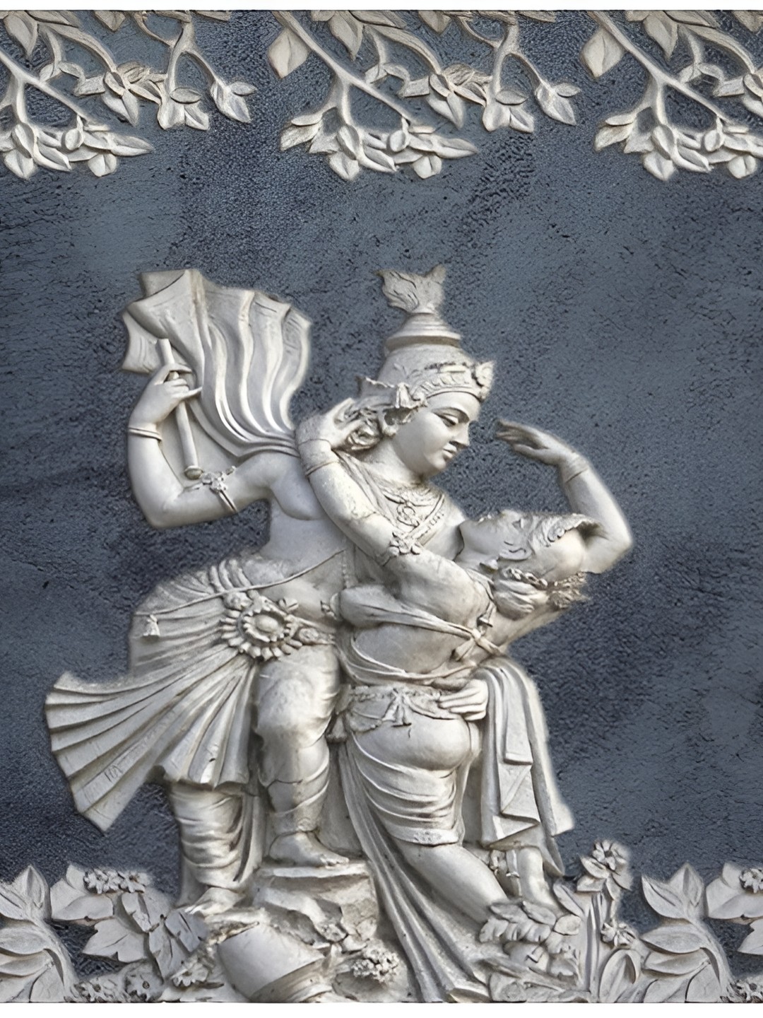 

Aquire Multicolor Canvas Krishna Radha Decals and Sticker, Grey