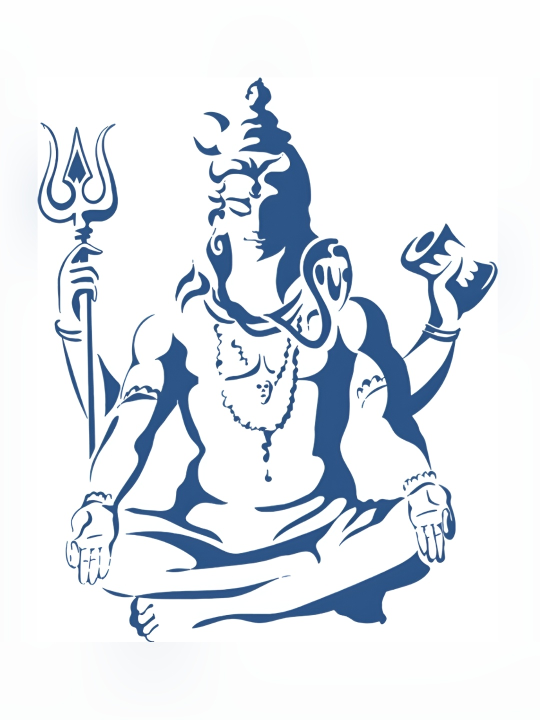 

Aquire White and Blue Modern Art Shiv Ji Self Adhesive Sticker
