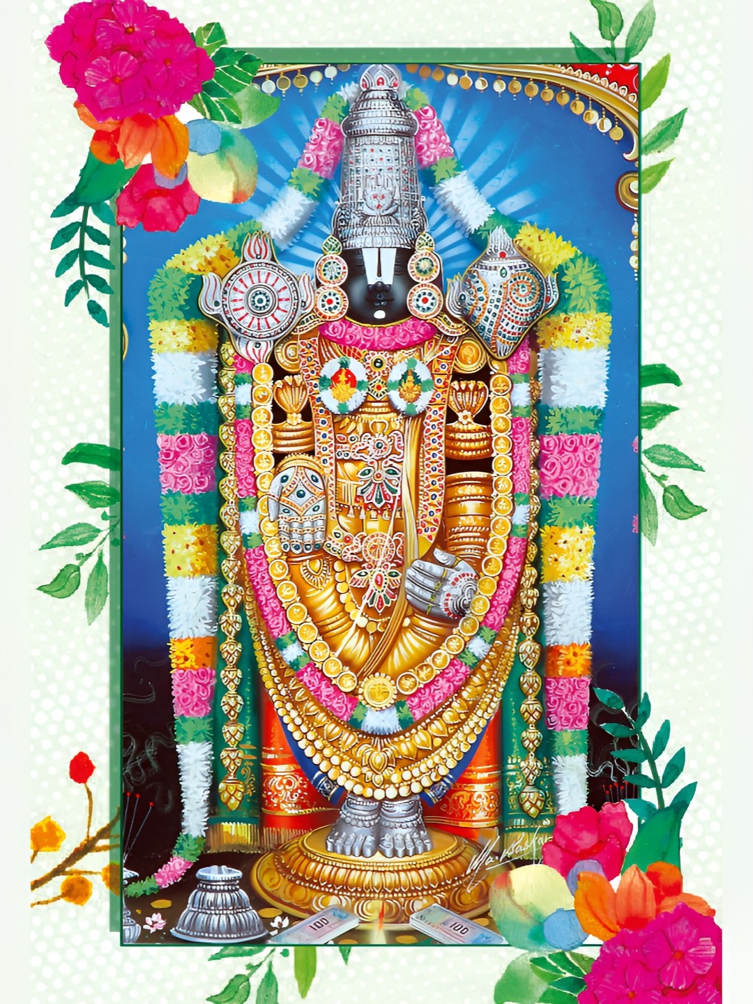 

Aquire Blue Tirupati Balaji Self Adhesive Sticker