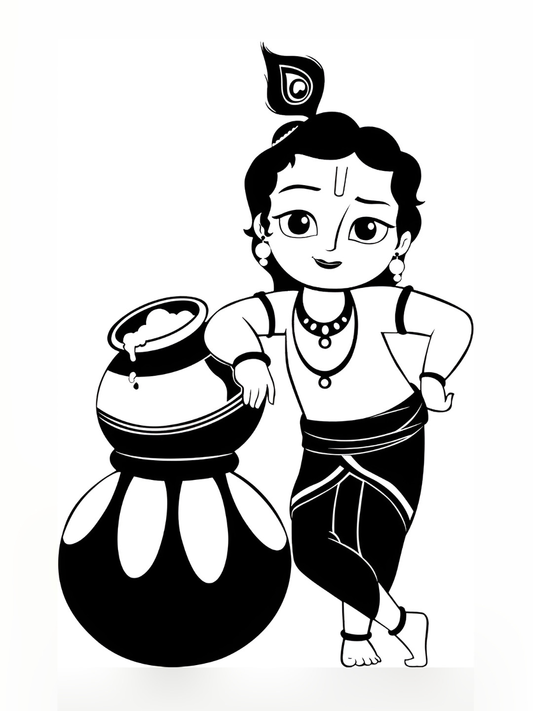 

Aquire Black & White Krishna Waterproof Fridge Sticker