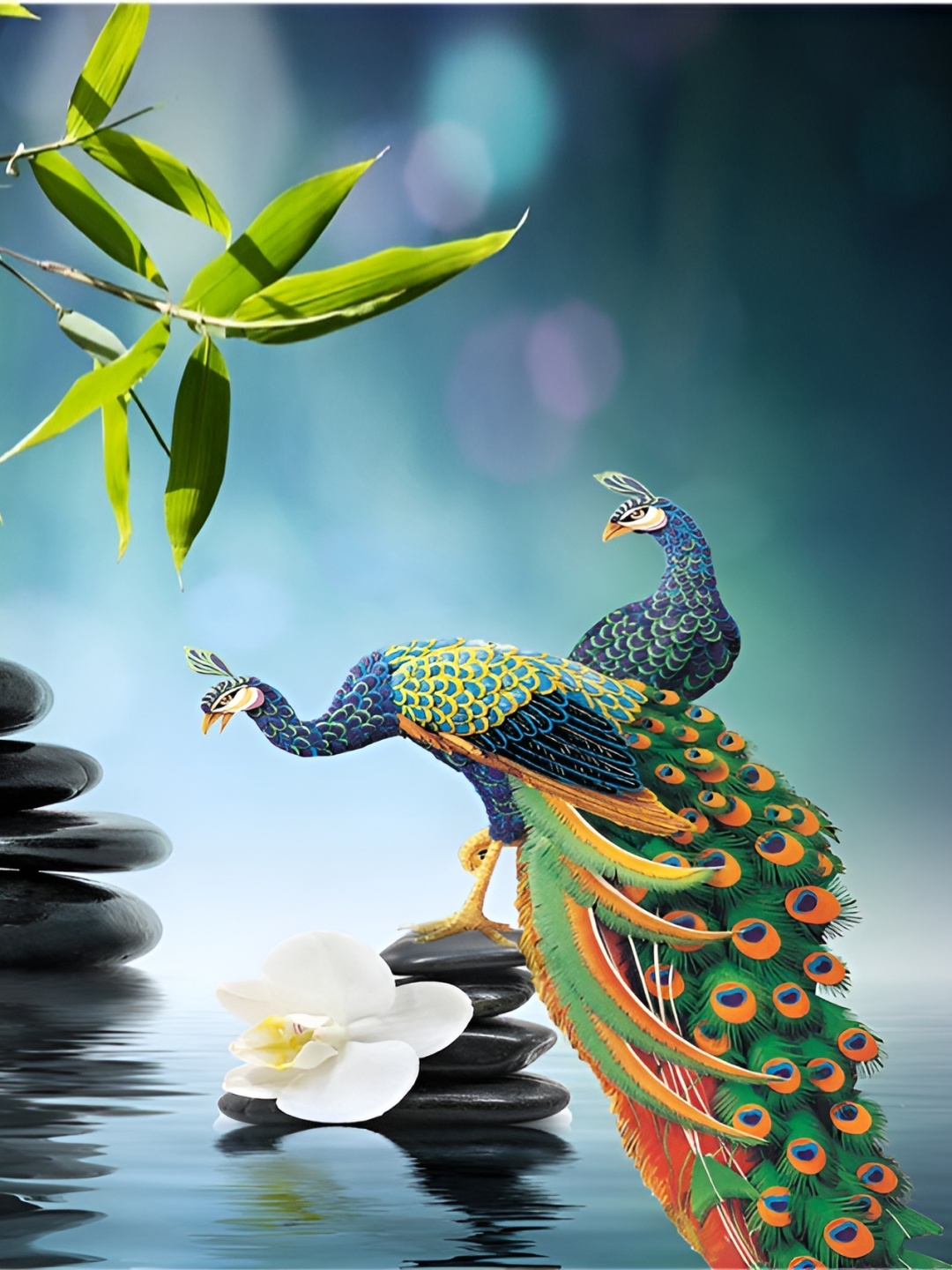 

Aquire Blue Peacock Self Adhesive Wall Sticker