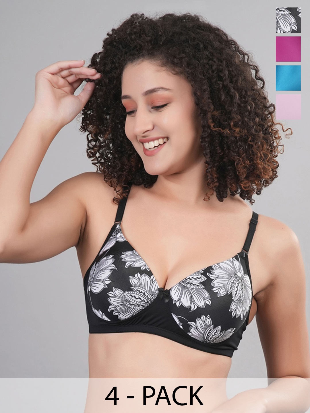 

Broiden Pack Of 4 Full Coverage Lightly Padded Bra BRA_82-Bpr_80, Multi
