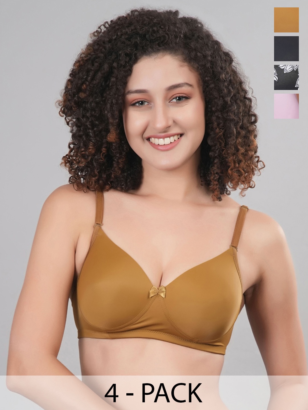 

Broiden Pack Of 4 Full Coverage Lightly Padded Bra BRA_81-LaB_82, Multi