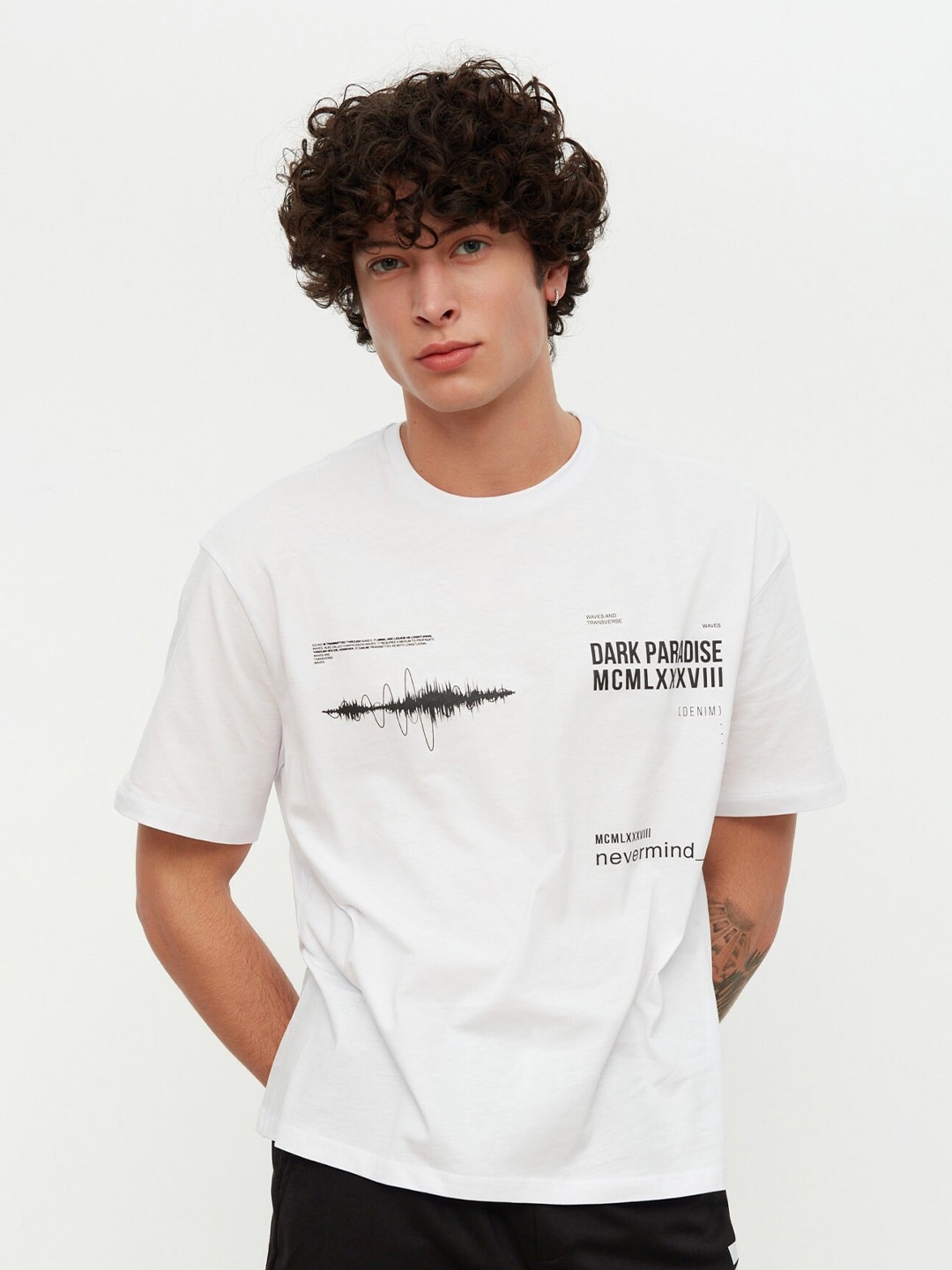 

Trendyol Typography Printed Pure Cotton T-shirt, White