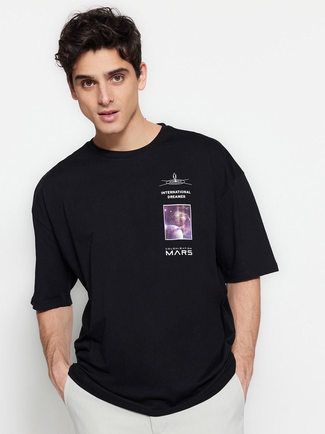 

Trendyol Typography Printed Cotton T-shirt, Na