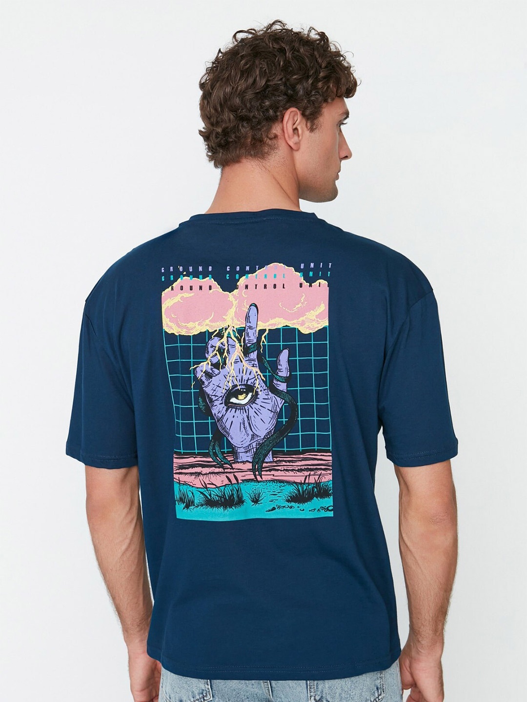 

Trendyol Printed Pure Cotton T-shirt, Blue