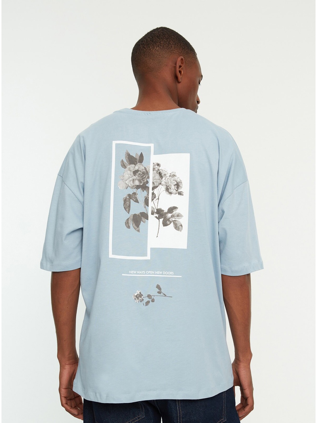 

Trendyol Graphic Printed Cotton T-shirt, Blue