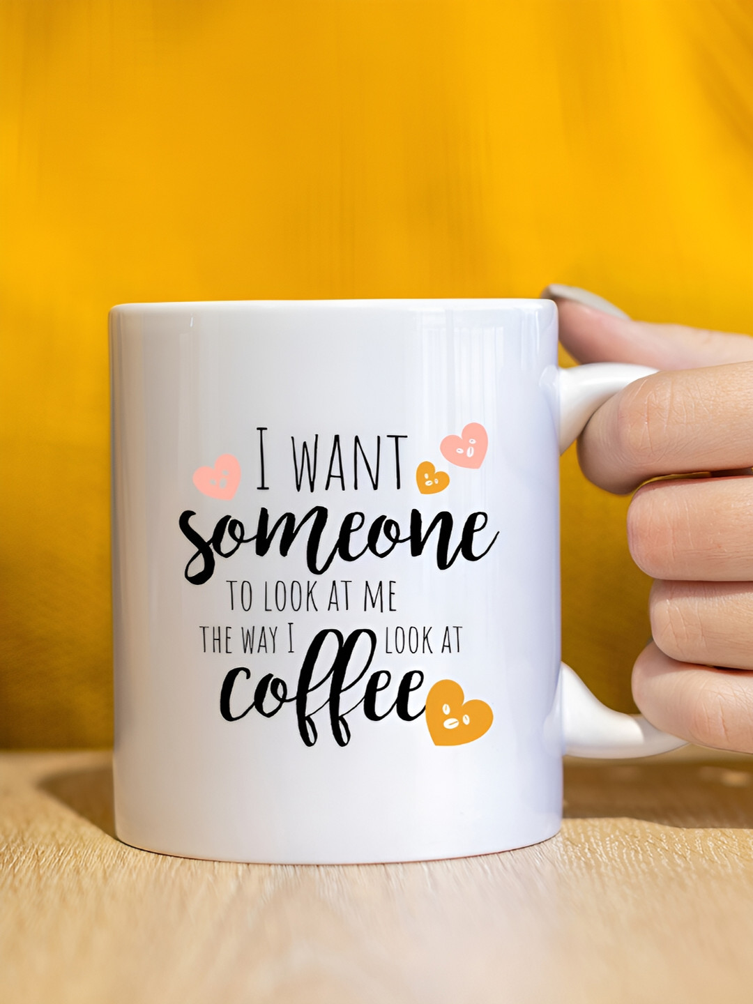

The Decor Lane White Printed Ceramic Glossy Mugs 325 ml