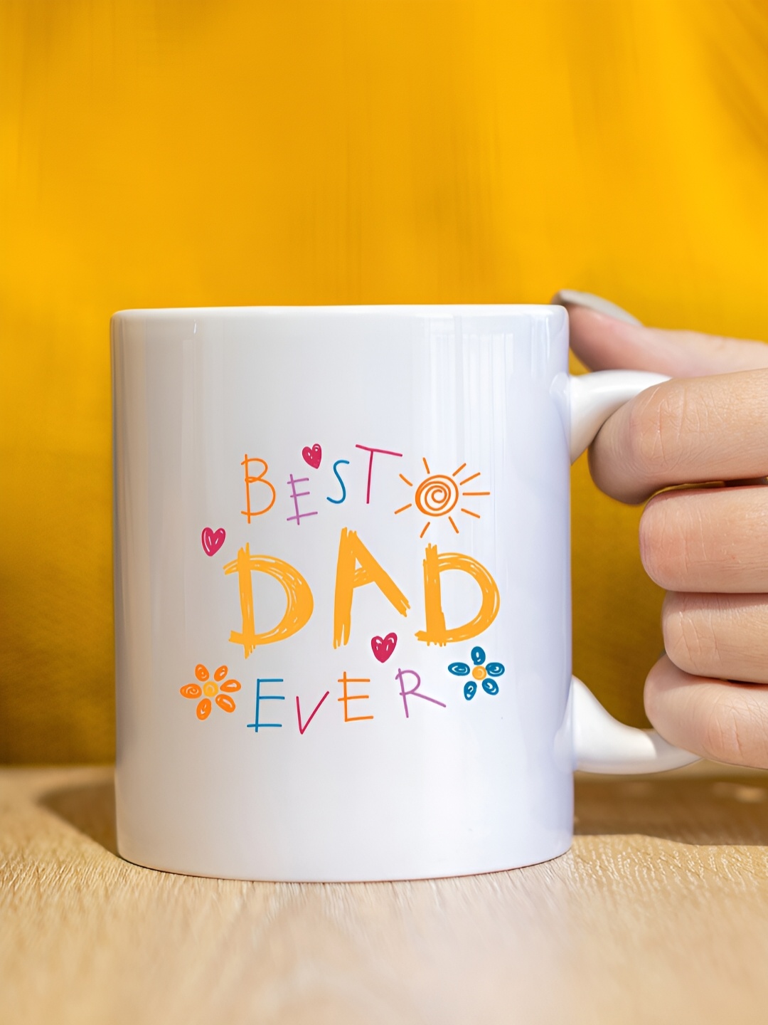 

The Decor Lane White Printed Ceramic Glossy Mugs 325 ml