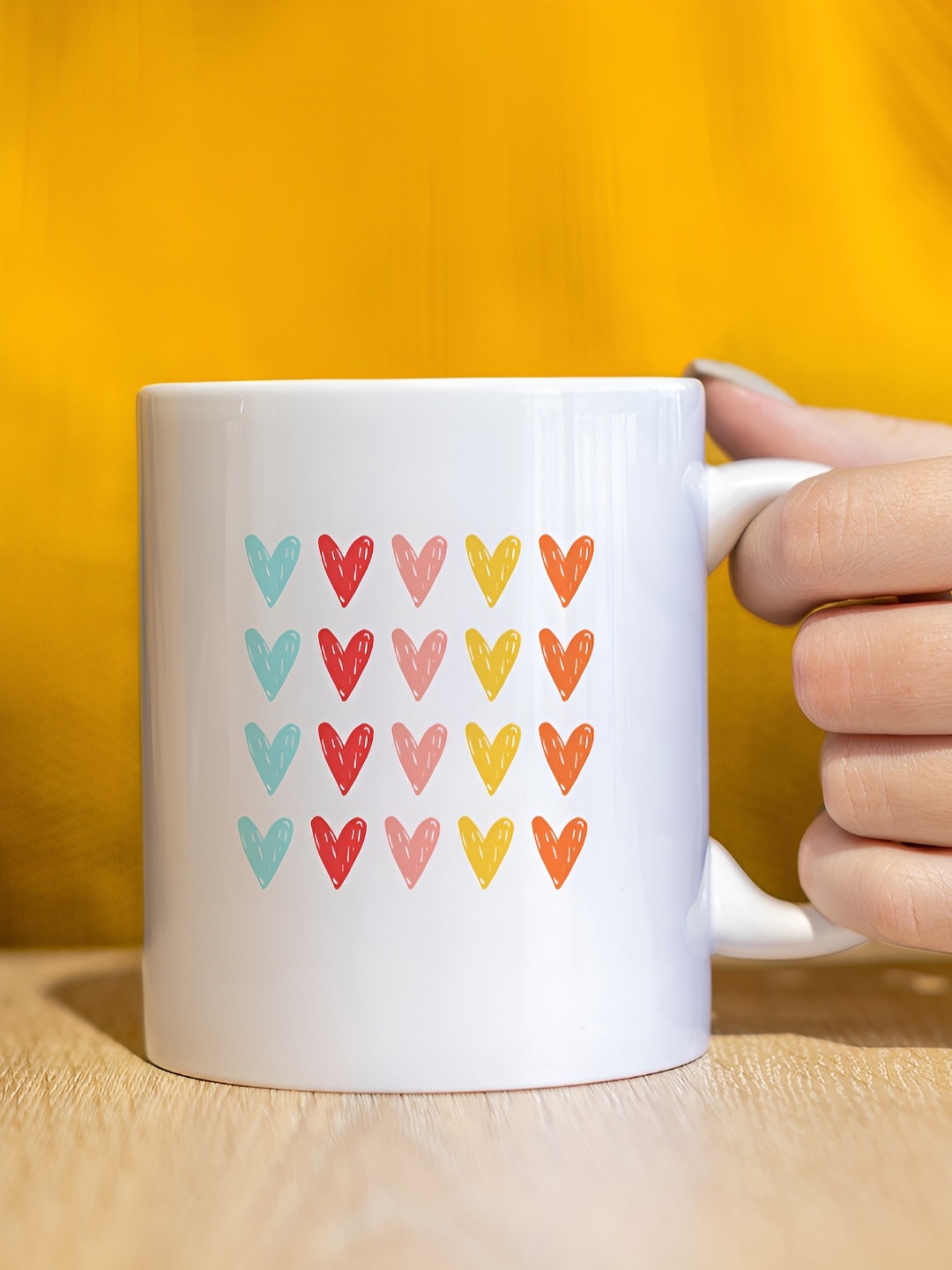 

The Decor Lane White Printed Ceramic Glossy Mugs 325 ml