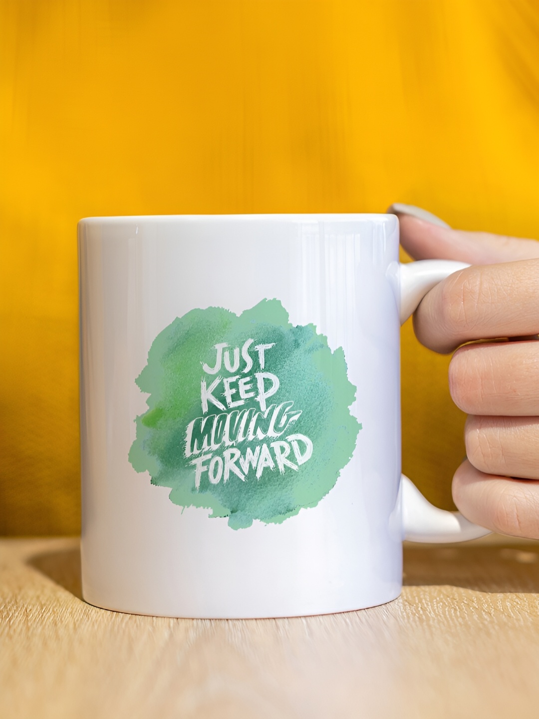 

The Decor Lane White Printed Ceramic Glossy Mugs 325 ml