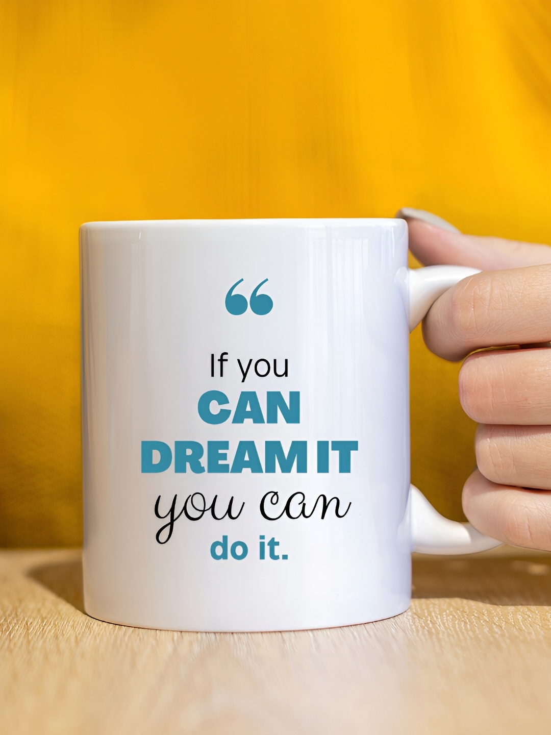 

The Decor Lane White Printed Ceramic Glossy Mugs 325 ml