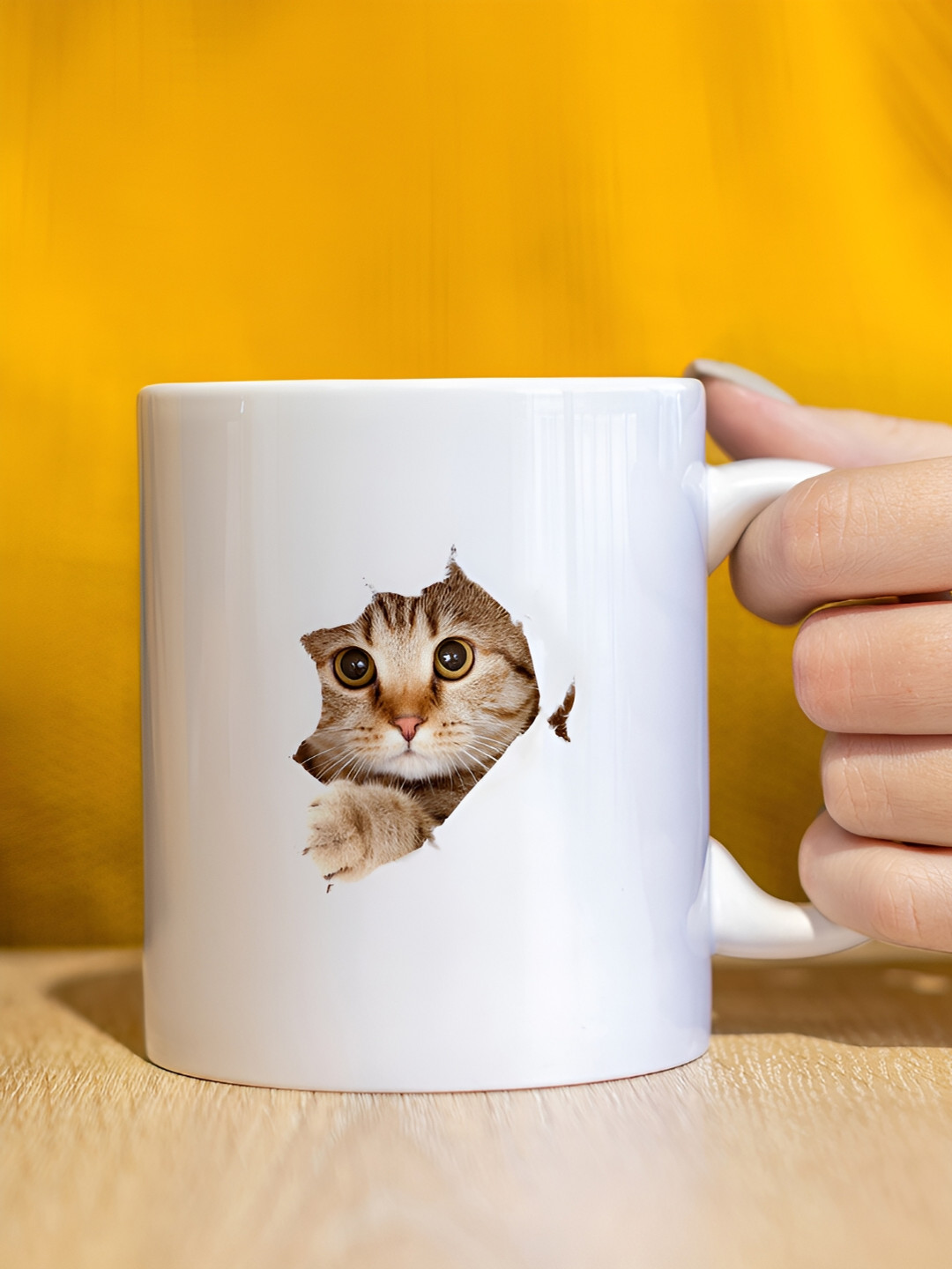 

The Decor Lane White Printed Ceramic Glossy Mugs 350 ml