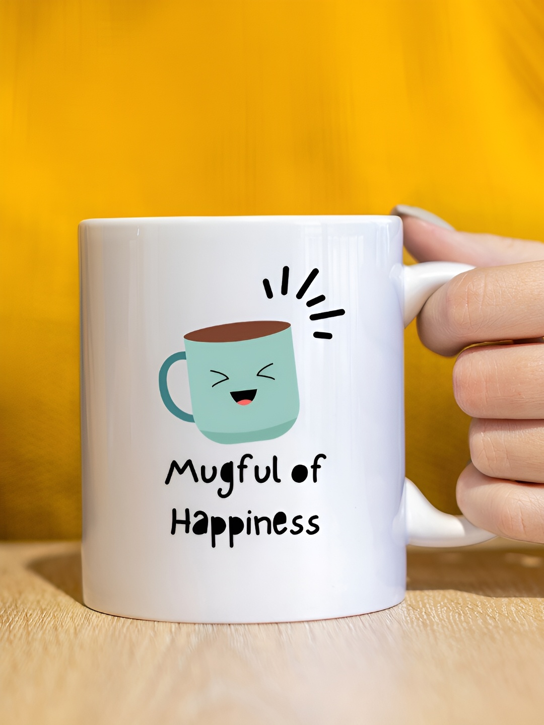 

The Decor Lane White Printed Ceramic Glossy Mugs 325 ml