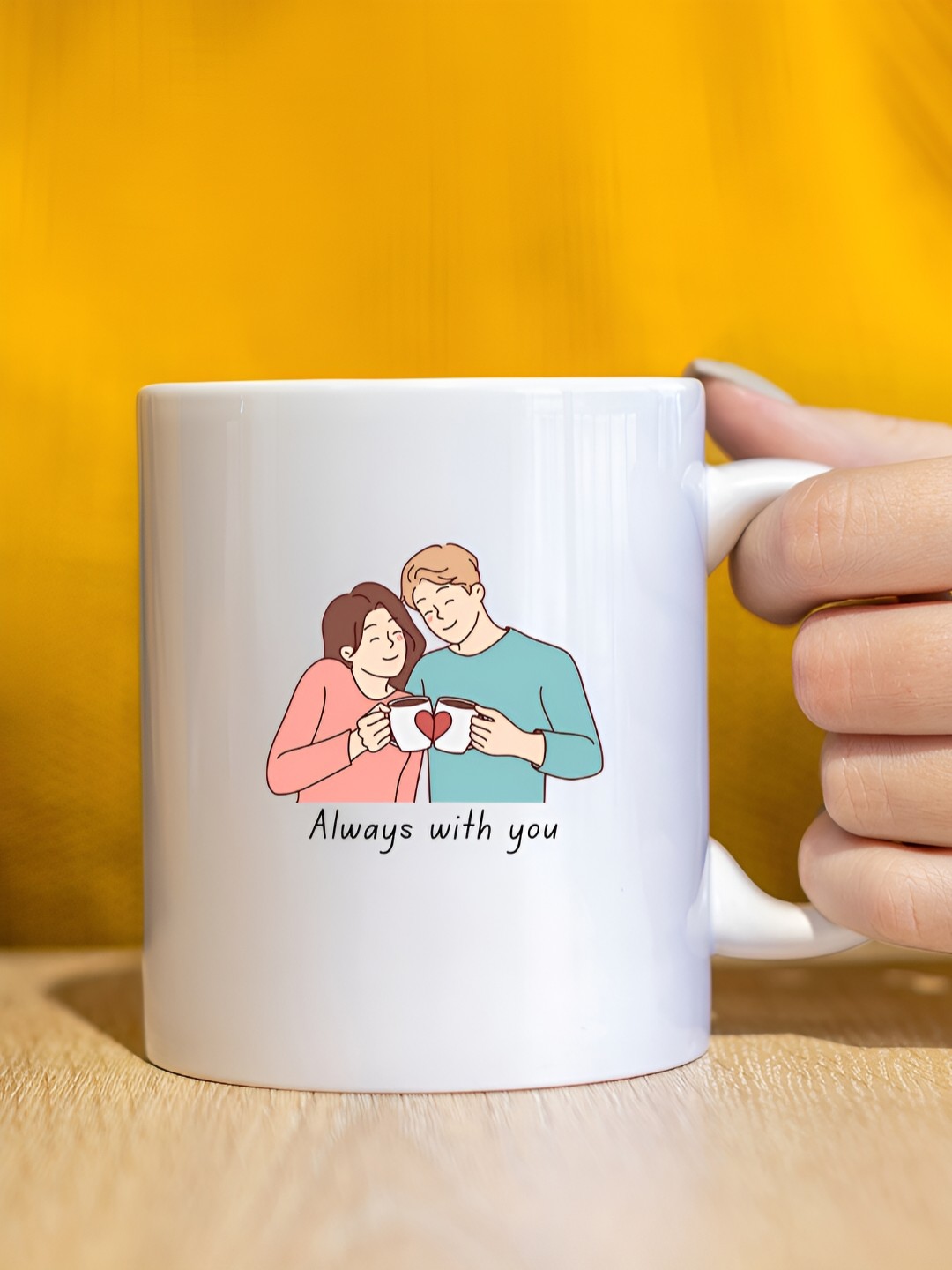 

The Decor Lane White Printed Ceramic Glossy Mugs 325 ml